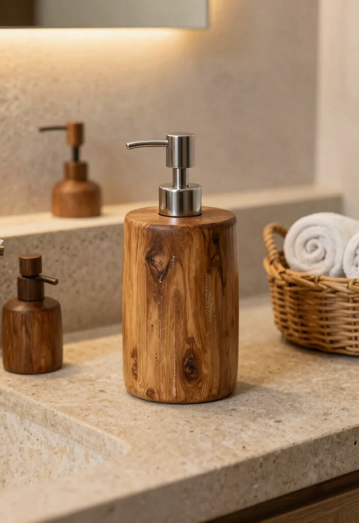 10 Bathroom Soap Dispenser Ideas That Look Built In 2. Rustic Wooden Dispenser 0