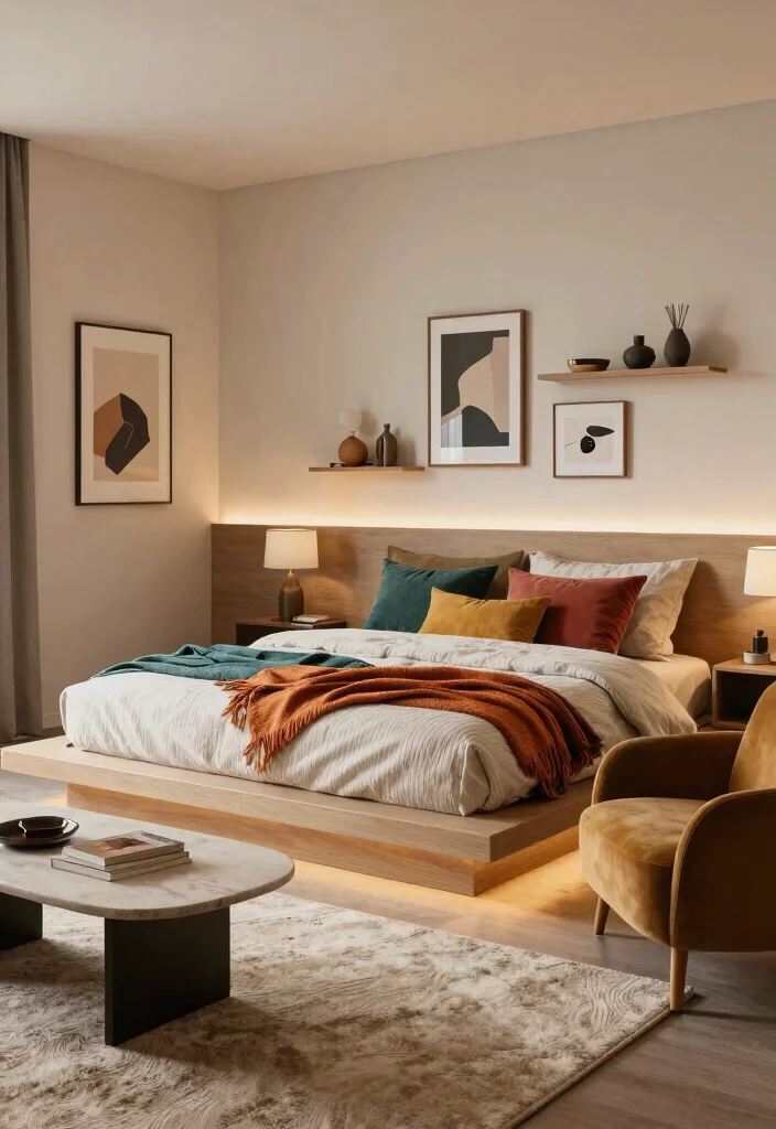10 Bed in Living Room Ideas That Feel Intentional 24 10 Bed in Living Room Ideas That Feel Intentional 4. Platform Bed with Storage 0