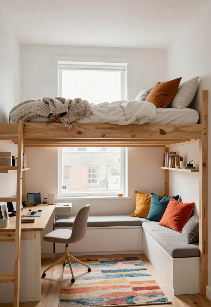 10 Bed in Living Room Ideas That Feel Intentional 25 10 Bed in Living Room Ideas That Feel Intentional 5. Loft Bed for Vertical Living 0