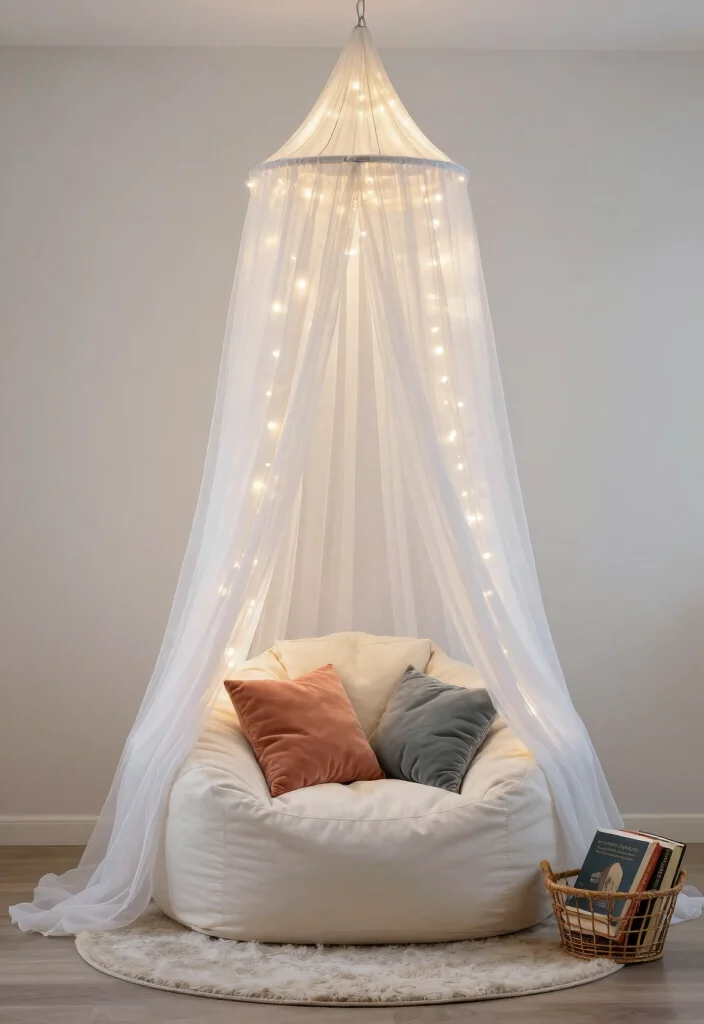 10 Bedroom Book Corner Ideas for Cozy Reading Nooks 5. A Reading Canopy 0