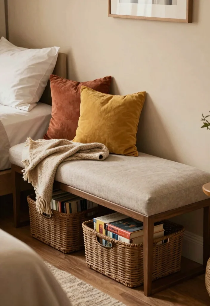 10 Bedroom Book Corner Ideas for Cozy Reading Nooks 9. Cozy Reading Bench 0