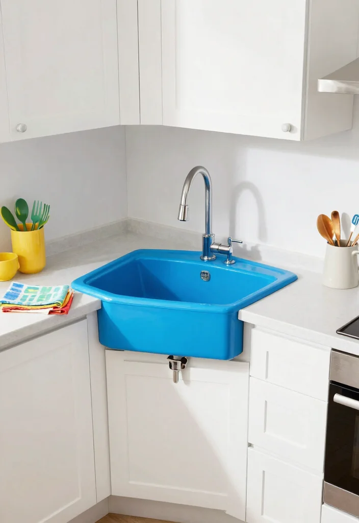 10 Corner Kitchen Sink Ideas That Improve Workflow 27 10 Corner Kitchen Sink Ideas That Improve Workflow 7. Colorful Corner Sinks 0