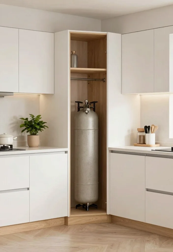 10 Gas Cylinder Storage Ideas for Kitchens That Stay Hidden 23 10 Gas Cylinder Storage Ideas for Kitchens That Stay Hidden 3. Corner Cabinets 0
