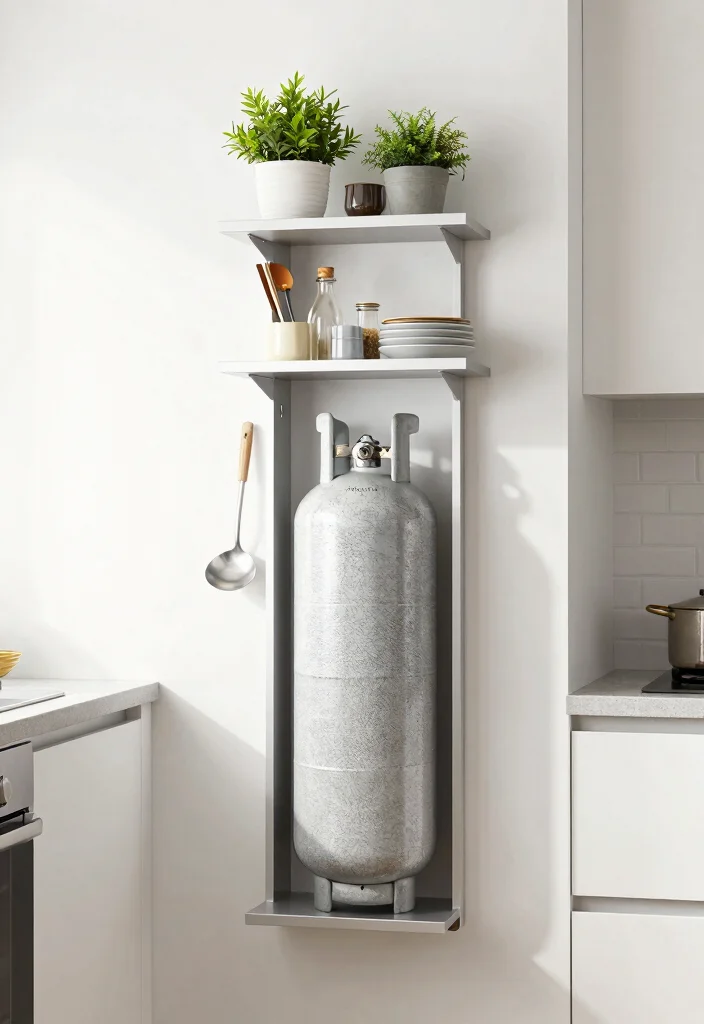 10 Gas Cylinder Storage Ideas for Kitchens That Stay Hidden 48 10 Gas Cylinder Storage Ideas for Kitchens That Stay Hidden 8. Vertical Wall Storage 0