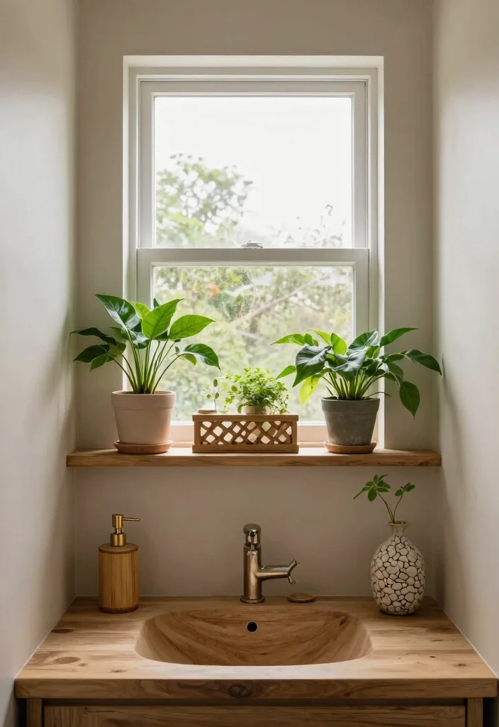 10 Half Bathroom Decor Ideas That Feel Complete 24 10 Half Bathroom Decor Ideas That Feel Complete 4. Natural Elements 0