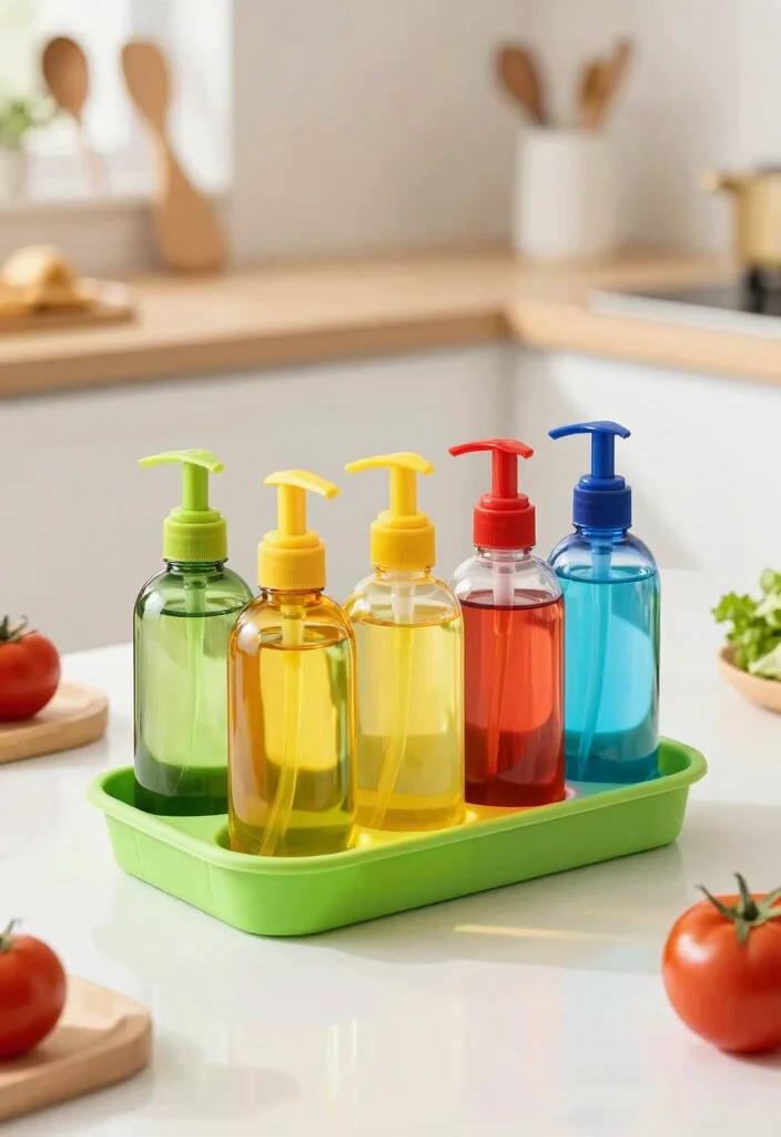 10 Kitchen Oil Tray Ideas That Keep Counters Clean 5. Colorful Silicone Solutions 0
