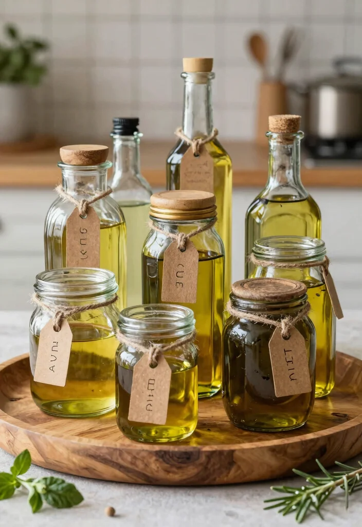 10 Kitchen Oil Tray Ideas That Keep Counters Clean 6. Upcycled Glass Jars 0