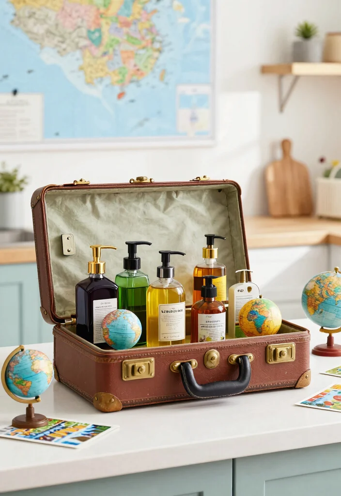 10 Kitchen Oil Tray Ideas That Keep Counters Clean 7. Travel Themed Oil Tray 0