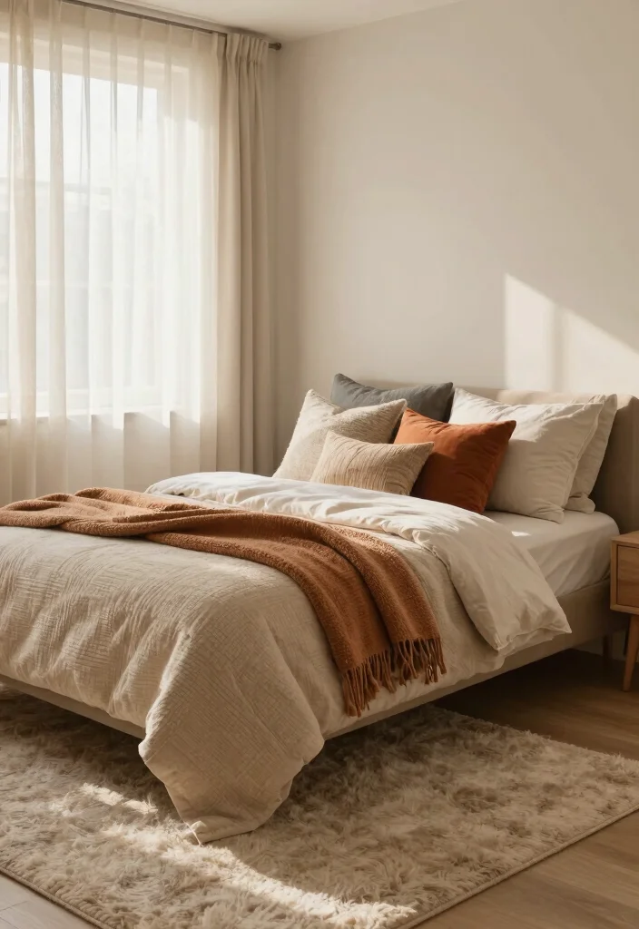 10 Simple Bedroom Ideas for Small Rooms That Feel Open 5. Cozy Textiles 0
