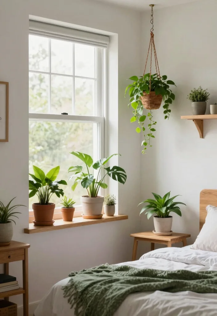 10 Simple Bedroom Ideas for Small Rooms That Feel Open 8. Greenery and Natural Elements 0
