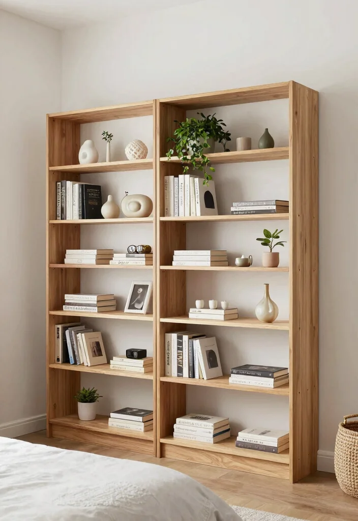 10 Simple Bedroom Ideas for Small Rooms That Feel Open 9. Open Shelving 0