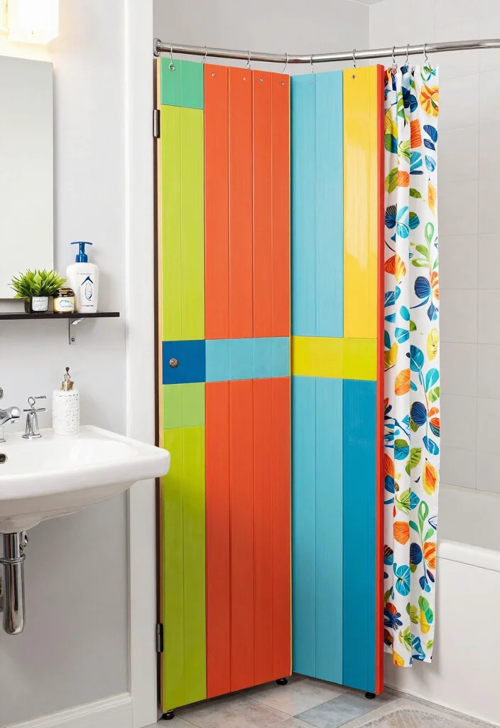 10 Small Bathroom Door Ideas That Save Space 4. Accordion Doors 0