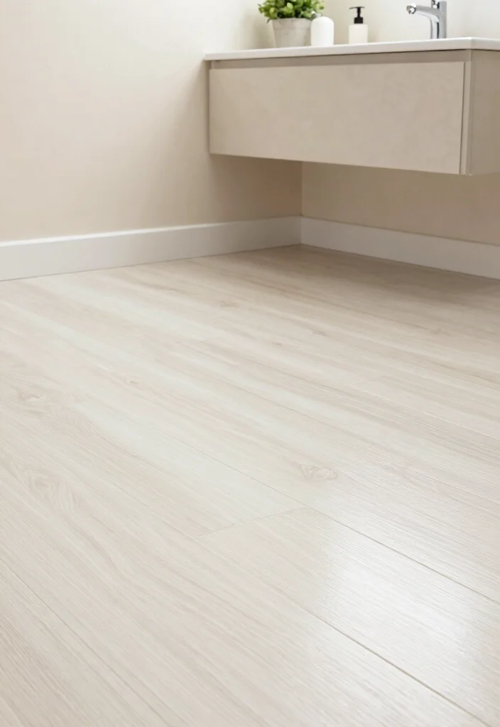 10 Small Bathroom Flooring Ideas That Make Rooms Feel Bigger 1. Light Colored Vinyl Planks 0