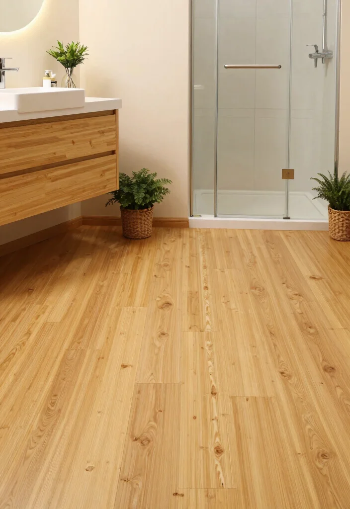 10 Small Bathroom Flooring Ideas That Make Rooms Feel Bigger 3. Bamboo Flooring 0