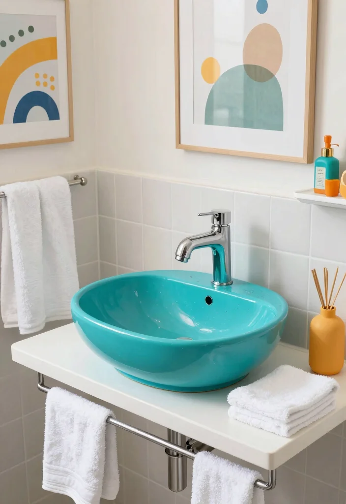 10 Small Bathroom Sink Ideas for Tight Layouts 10. Colorful Sinks 0