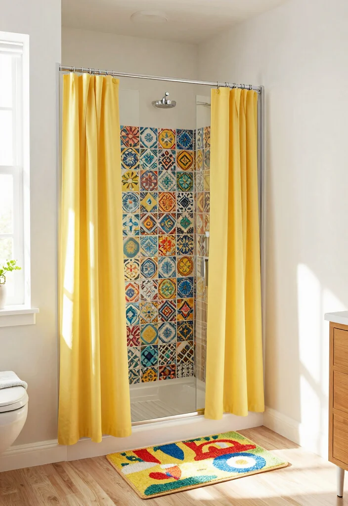 10 Small Bathroom Walk In Shower Ideas That Feel Open 10. Colorful Accents 0