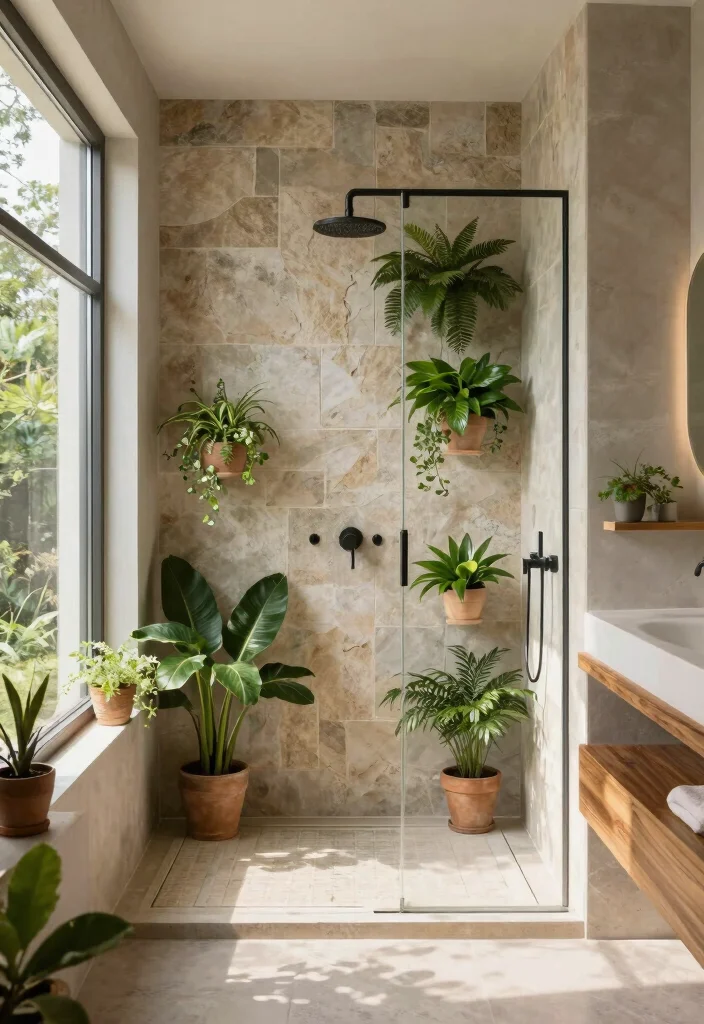 10 Small Bathroom Walk In Shower Ideas That Feel Open 4. Biophilic Design Elements 0