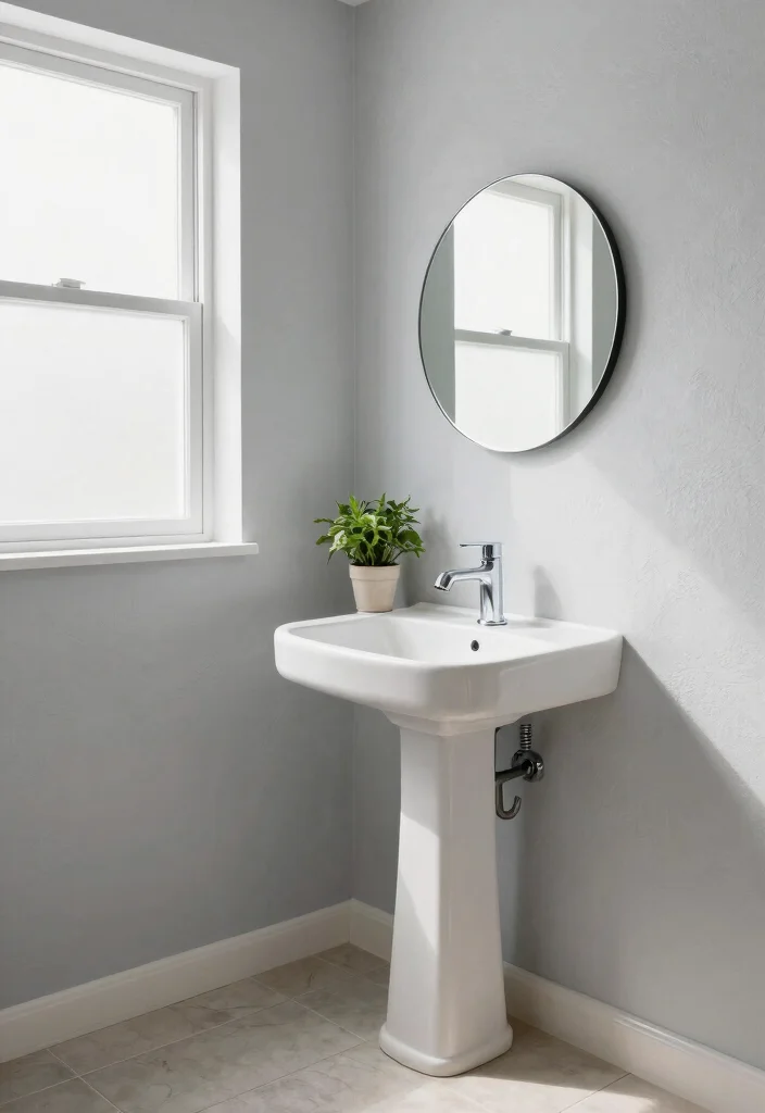 10 Small Grey Bathroom Ideas That Feel Bigger 1. Light Grey Walls for an Airy Feel 0