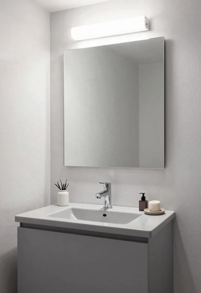 10 Small Grey Bathroom Ideas That Feel Bigger 3. Clever Use of Mirrors 0