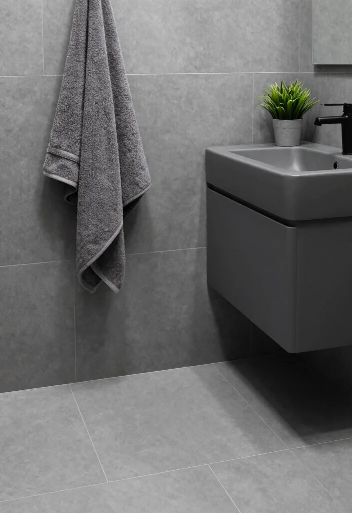 10 Small Grey Bathroom Ideas That Feel Bigger 5. Monochrome Grey Tones 0