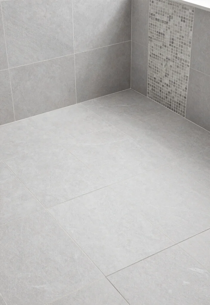 10 Small Grey Bathroom Ideas That Feel Bigger 8. Clever Tile Arrangements 0