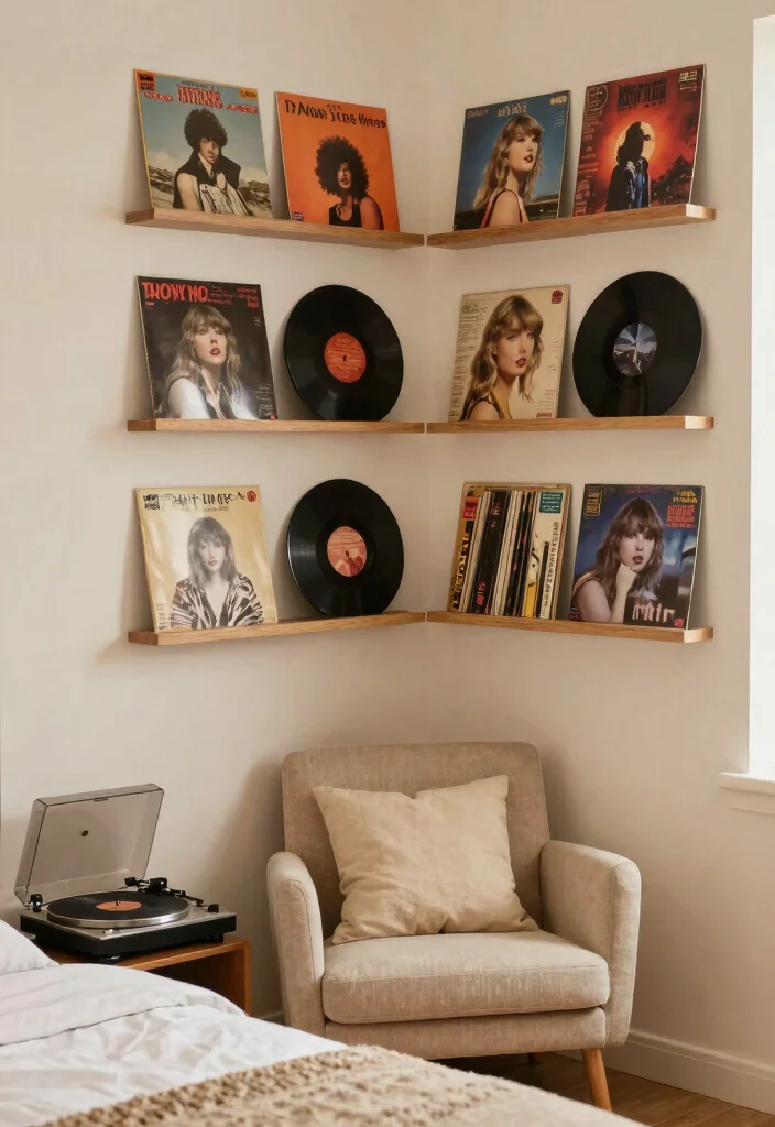 10 Taylor Swift Bedroom Ideas Fans Will Love 2. Vintage Record Decor 0