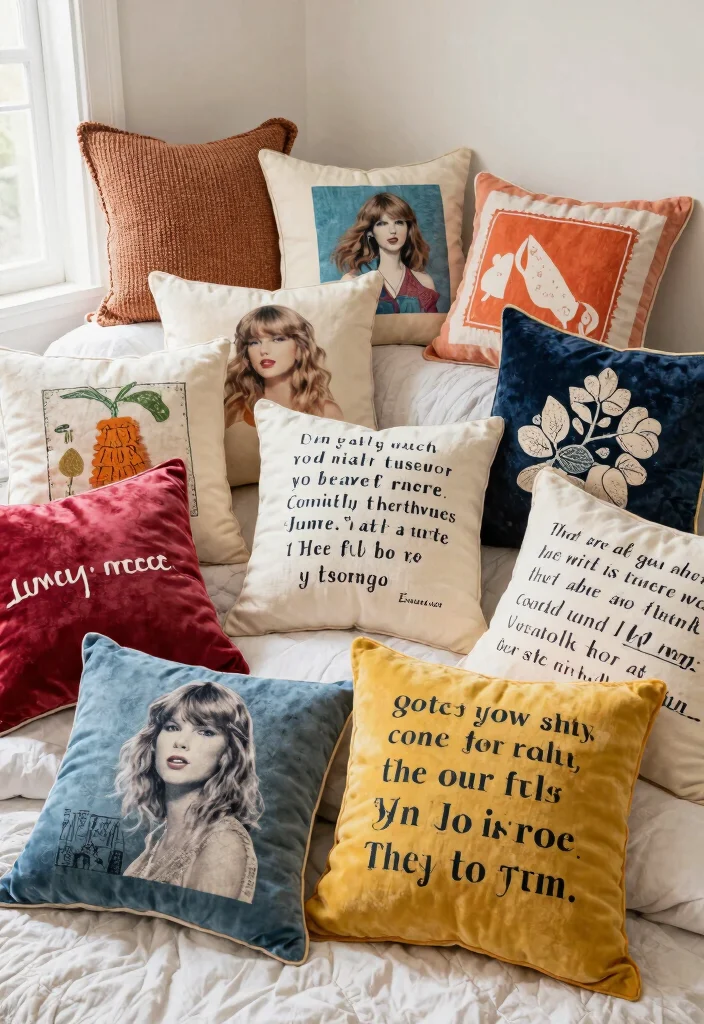 10 Taylor Swift Bedroom Ideas Fans Will Love 8. Decorative Throw Pillows 0