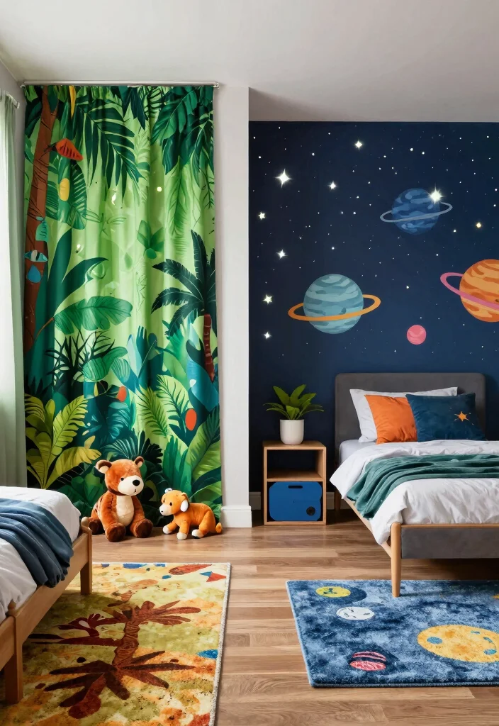 10 Two Boys Bedroom Ideas That Grow with Them 1 10 Two Boys Bedroom Ideas That Grow with Them 1. Themed Zones for Adventure 0