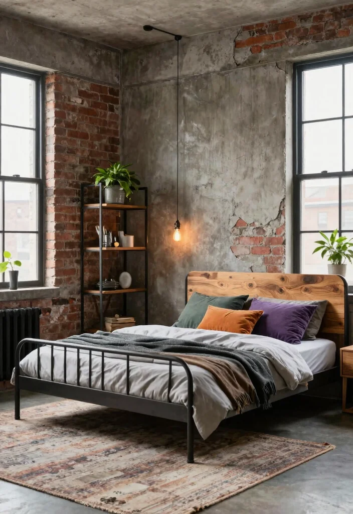 12 Baddie Bedroom Ideas with Bold Aesthetic Vibes 5. Industrial Accents 0