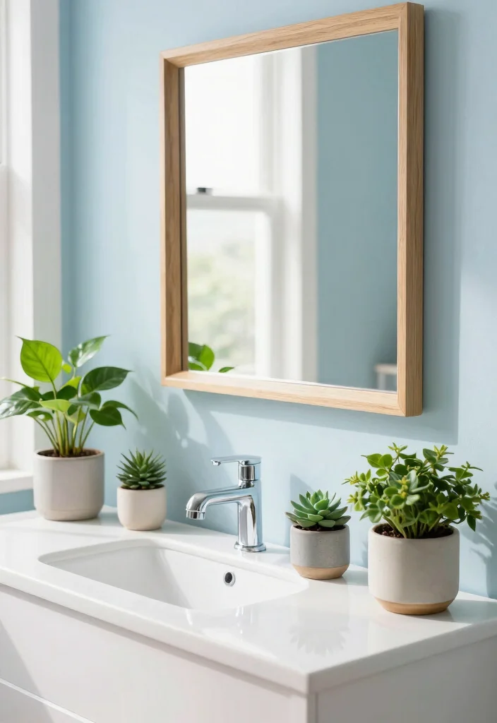 12 Bathroom Counter Decor Ideas That Look Styled 2. Greenery for Freshness 0