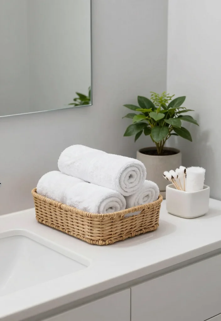 12 Bathroom Counter Decor Ideas That Look Styled 6. Functional Yet Beautiful Storage 0