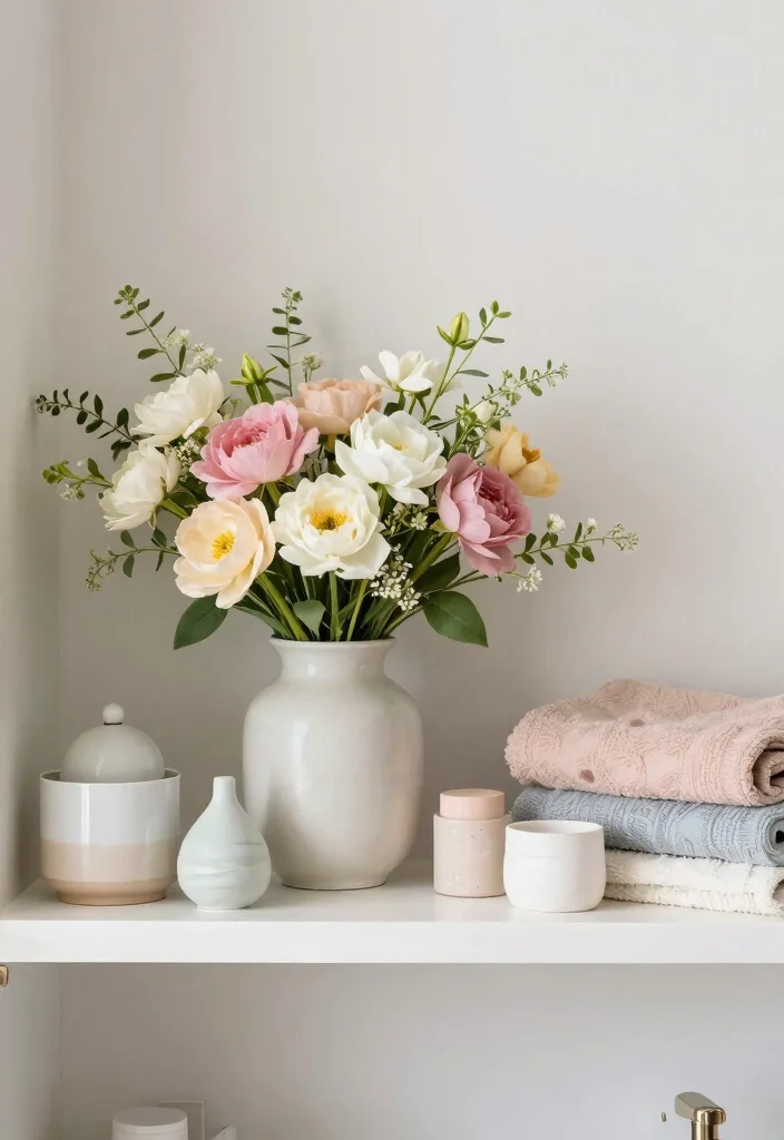 12 Bathroom Shelf Decor Ideas That Feel Intentional 10. Seasonal Decor Swaps 0