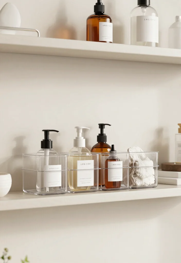 12 Bathroom Shelf Decor Ideas That Feel Intentional 8. Minimalist Storage Solutions 0