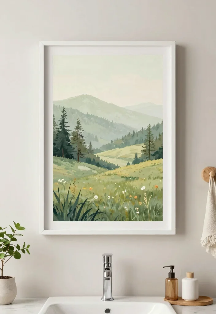 12 Bathroom Wall Art Ideas That Add Personality 11. Nature Inspired Artwork 0