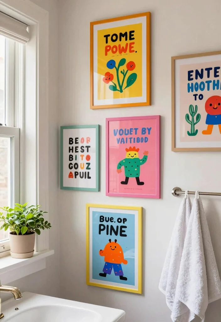 12 Bathroom Wall Art Ideas That Add Personality 6. Whimsical Art Prints 0