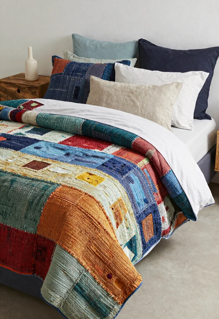 12 Bedroom Bedding Ideas That Instantly Refresh the Room 4. Recycled Material Marvels 0