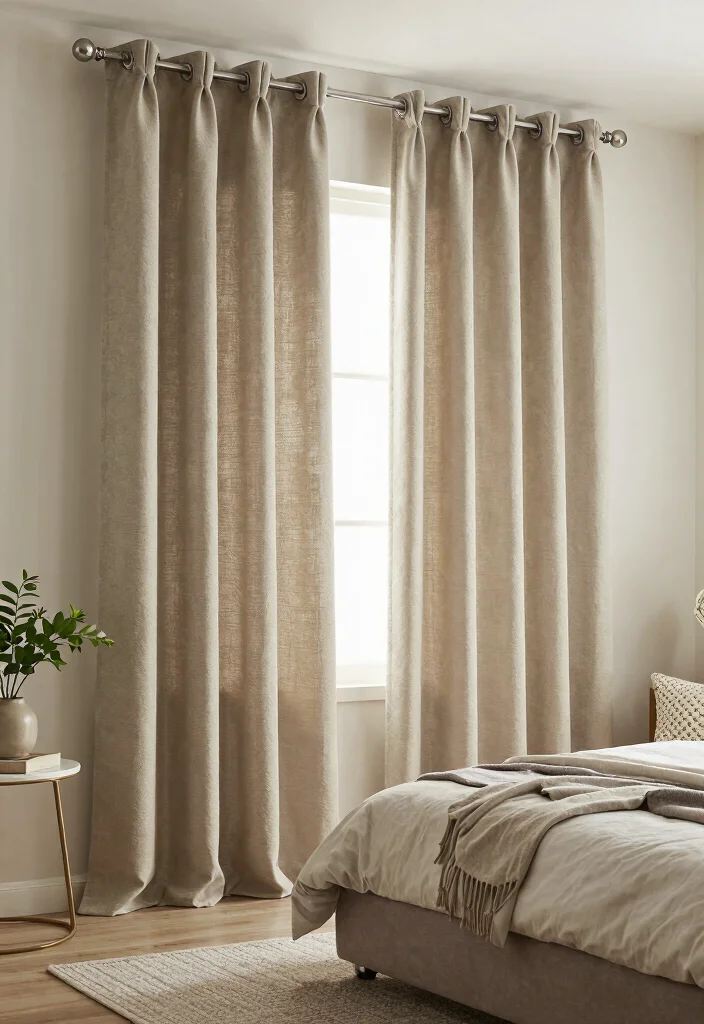 12 Bedroom Curtain Ideas That Frame the Space 12. Textured Fabric Curtains 0