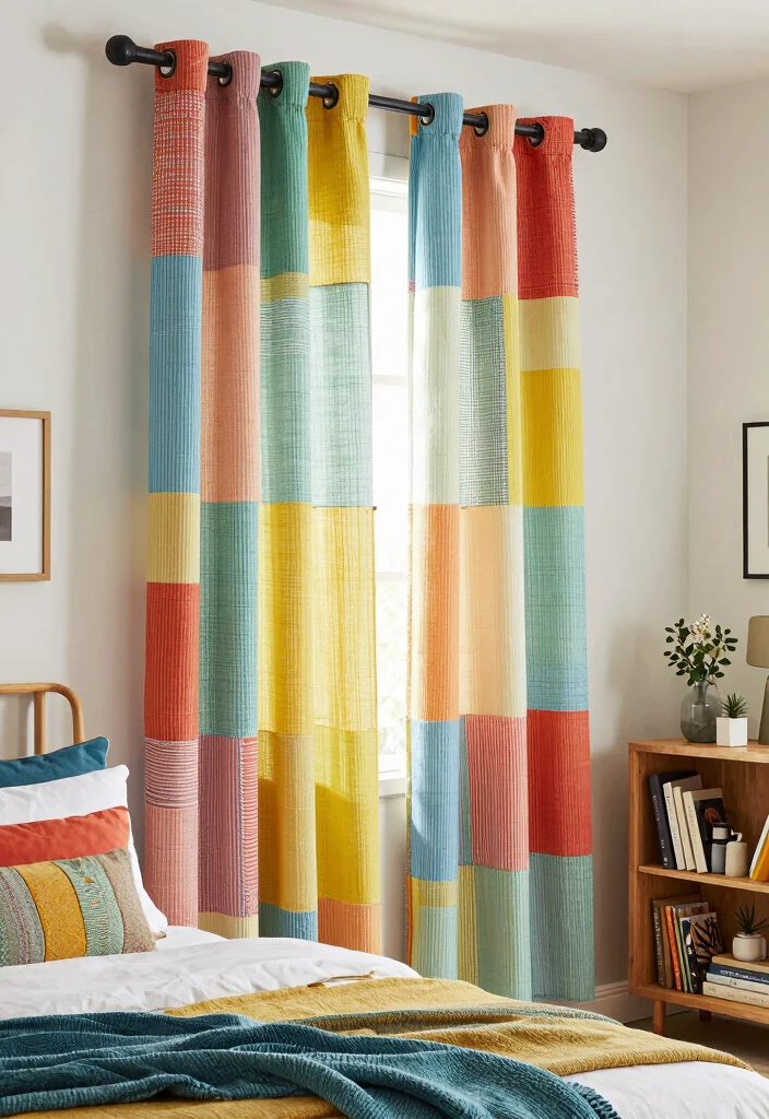 12 Bedroom Curtain Ideas That Frame the Space 3. Recycled Fabric Curtains 0