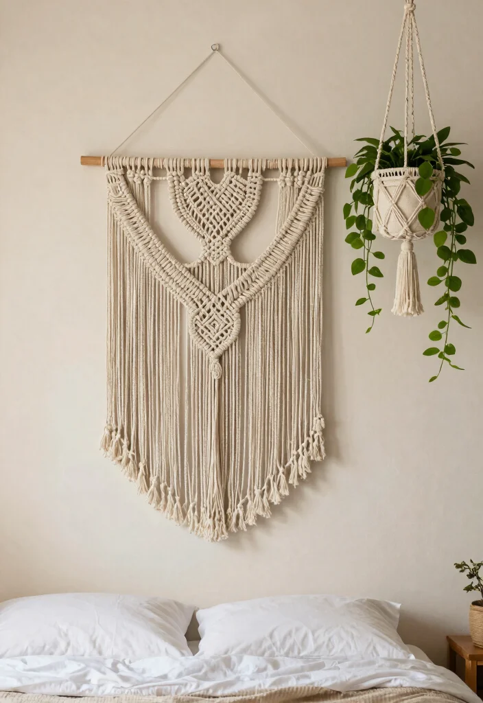 12 Bedroom Decor Ideas for a Personal Touch 6. Macram Decor 0