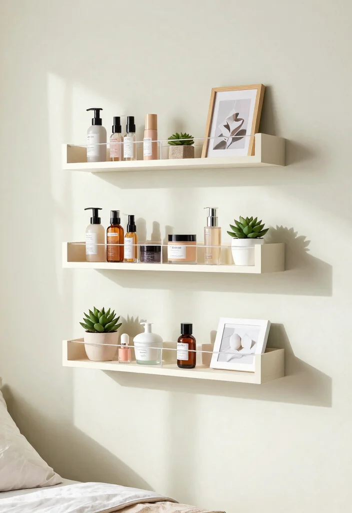 12 Bedroom Vanity Ideas for Beauty and Storage 1 12 Bedroom Vanity Ideas for Beauty and Storage 1. Floating Shelves for Minimalist Charm 0