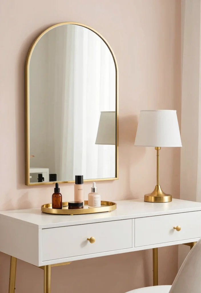 12 Bedroom Vanity Ideas for Beauty and Storage 24 12 Bedroom Vanity Ideas for Beauty and Storage 4. Glamorous Gold Accents 0