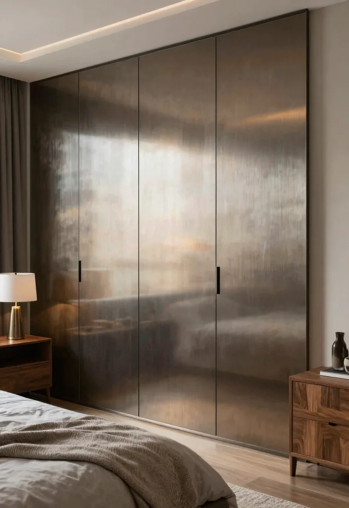 12 Bedroom Wall Paneling Ideas That Add Texture 11. Metal Wall Panels 0