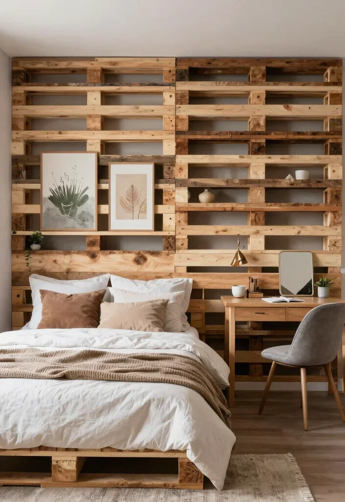 12 Bedroom Wall Paneling Ideas That Add Texture 4. Pallet Wood Wall 0