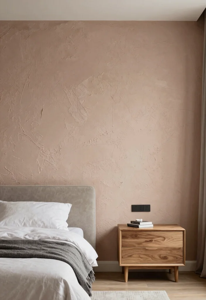 12 Bedroom Wall Paneling Ideas That Add Texture 5. Textured Plaster Walls 0