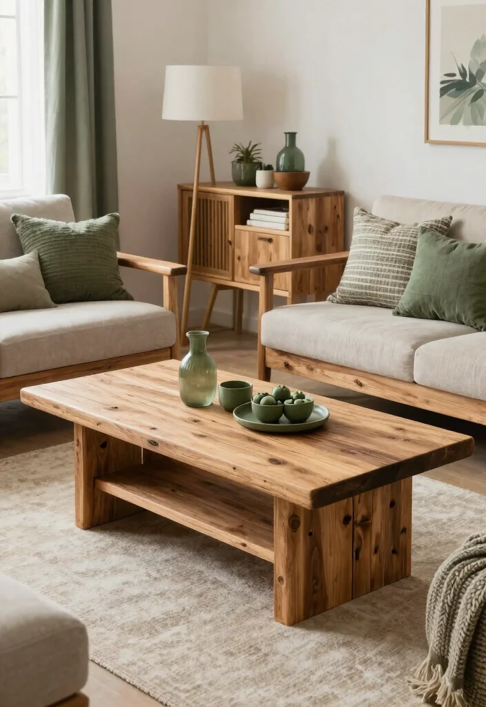 12 Black and Green Living Room Ideas with Bold Contrast 10. Sustainable Materials 0