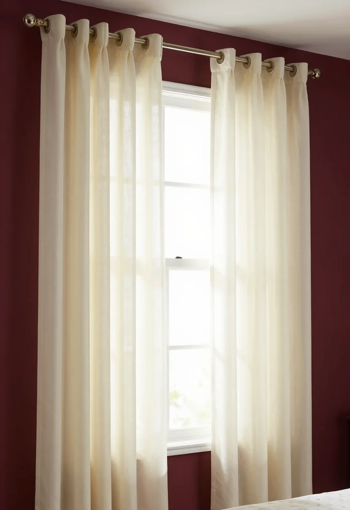 12 Burgundy Bedroom Ideas for a Rich Cozy Mood 9. Stylish Window Treatments 0