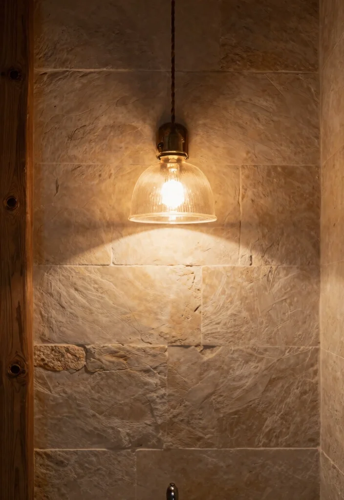12 Cabin Bathroom Ideas with Rustic Cozy Charm 7. Rustic Lighting Fixtures 0