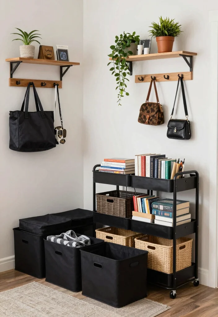 12 College Living Room Ideas That Are Budget Friendly 8. Smart Storage Solutions 0