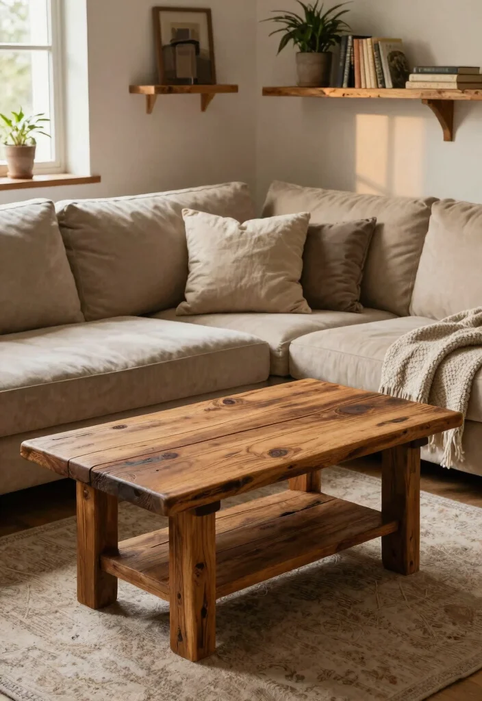12 Comfy Living Room Ideas for Everyday Relaxing 1. Reclaimed Wood Furniture 0