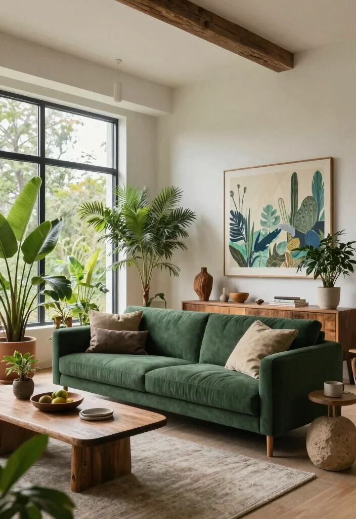 12 Dark Green Sofa Living Room Ideas That Feel Trendy 61 12 Dark Green Sofa Living Room Ideas That Feel Trendy 11. Nature Inspired Harmonizing with the Outdoors 0